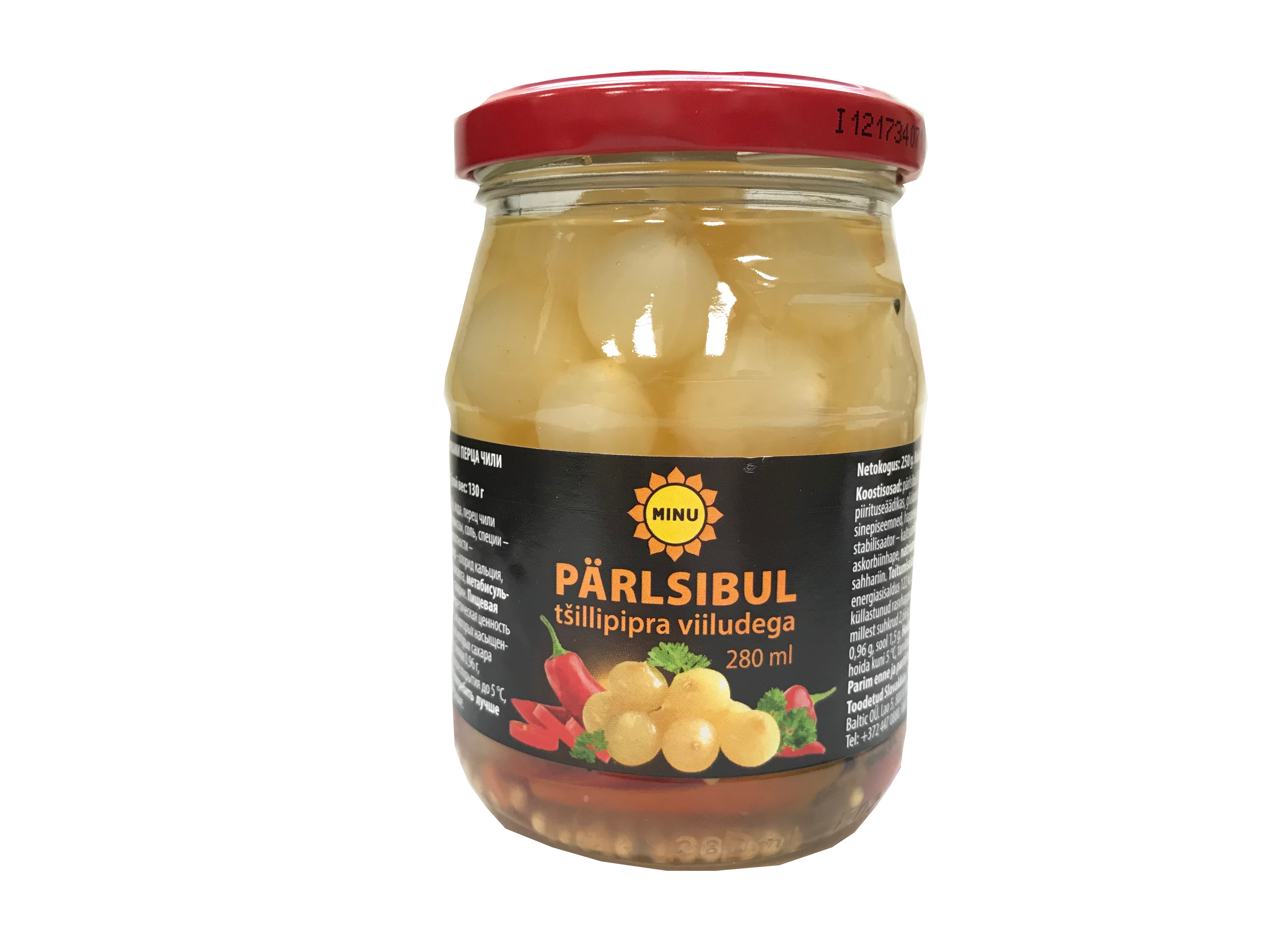 Minu pearl onion with chilli pepper slices 280ml